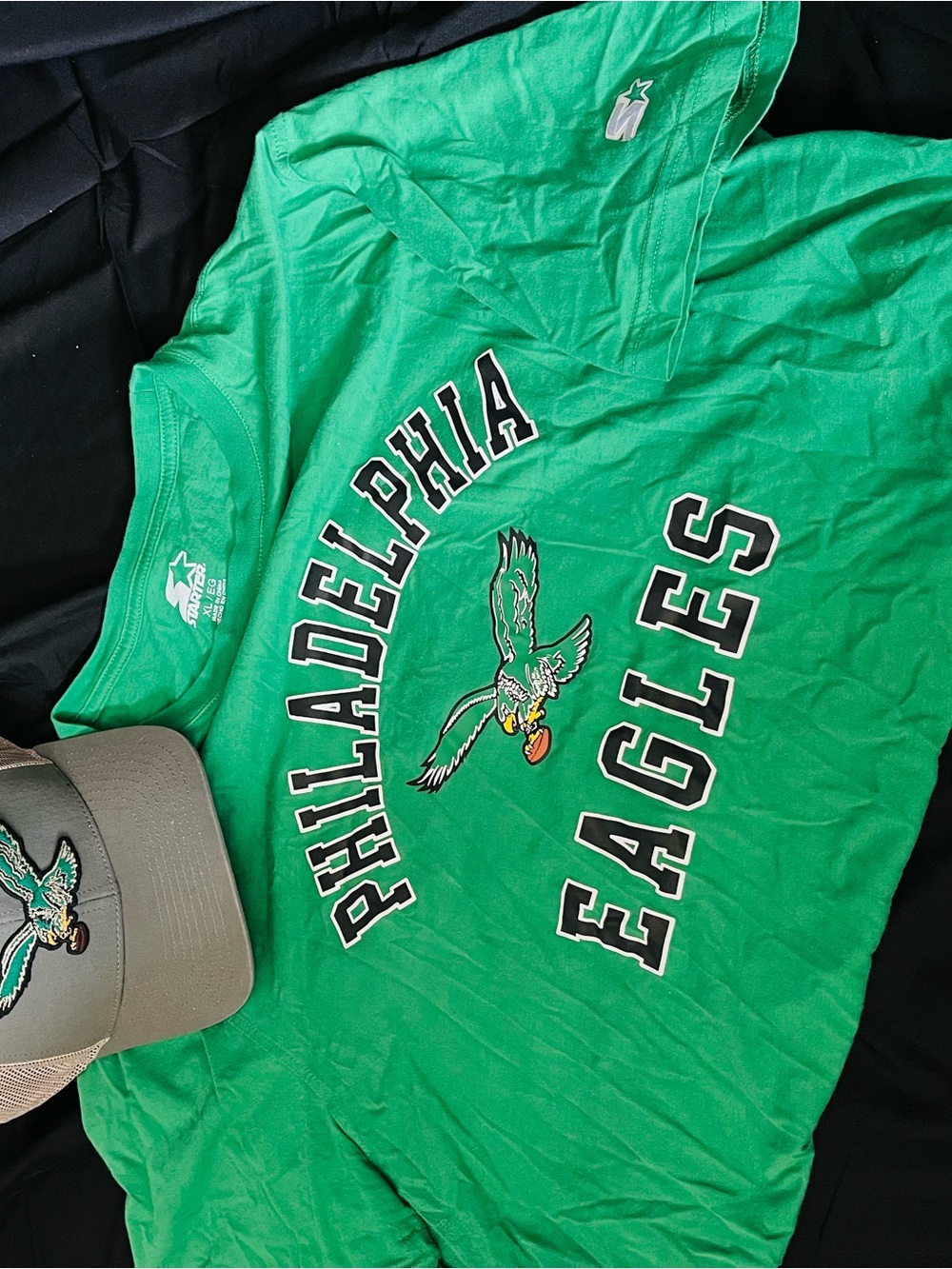 STARTER Green Crewneck with Bold Black-Outlined Lettering